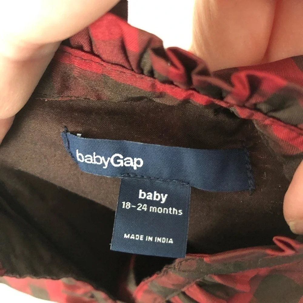 Baby Gap Buffalo Plaid Bow Dress 18 - 24 months